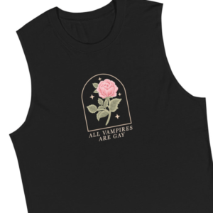 All Vampires Are Gay Pink Rose Muscle Shirt