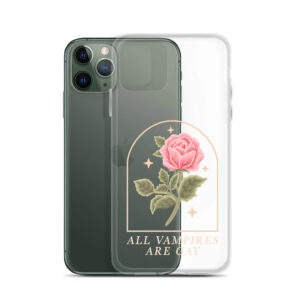 All Vampires Are Gay Pink Rose Clear iPhone Case