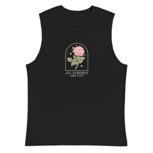 All Vampires Are Gay Pink Rose Muscle Shirt