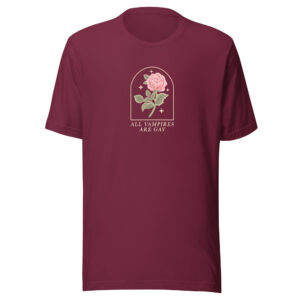All Vampires Are Gay Pink Rose Tee