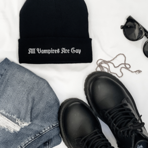 All Vampires Are Gay Embroidered Beanie